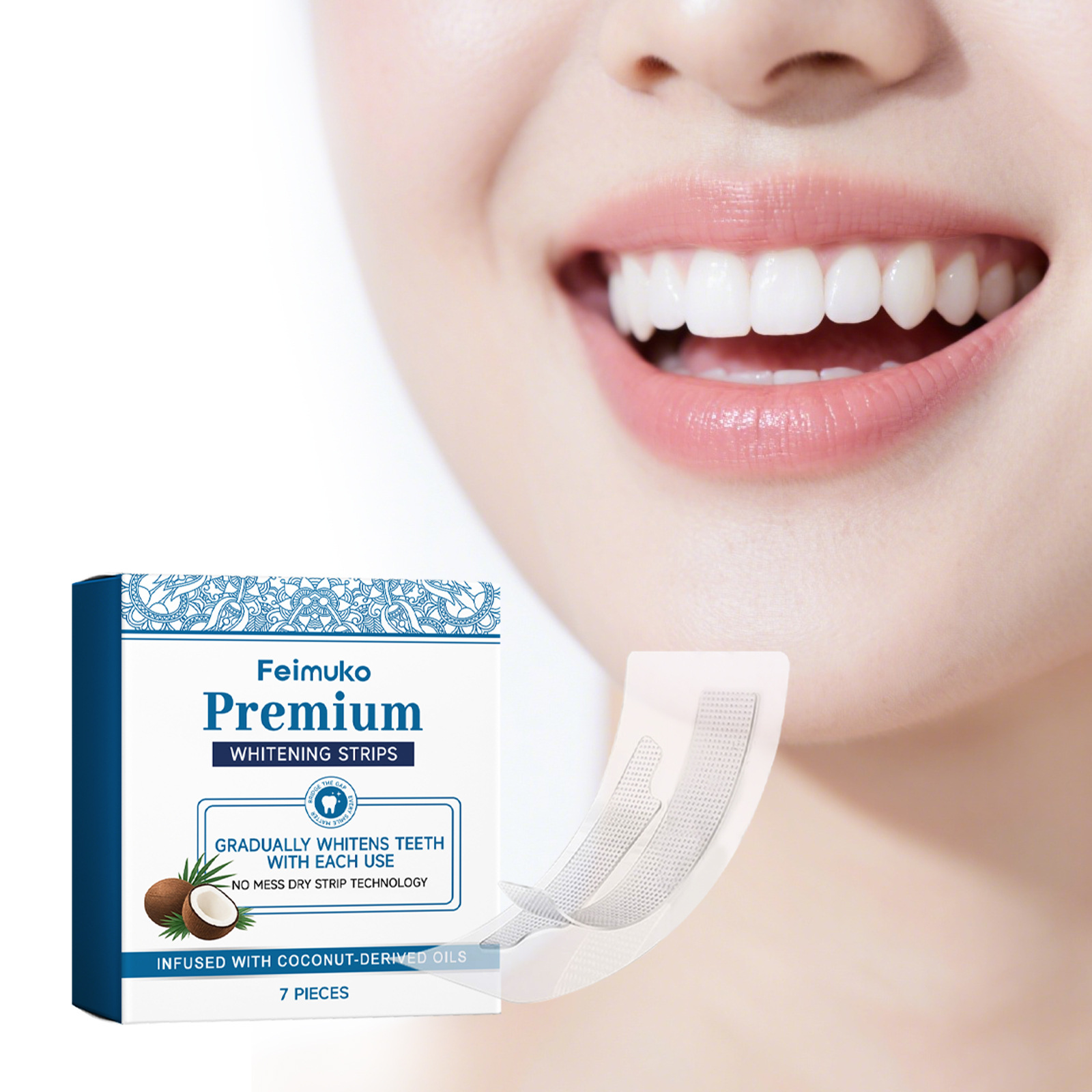 Teeth Whitening With Coconut Oil - Feimuko Coconut Oil Teeth Whitening Strips