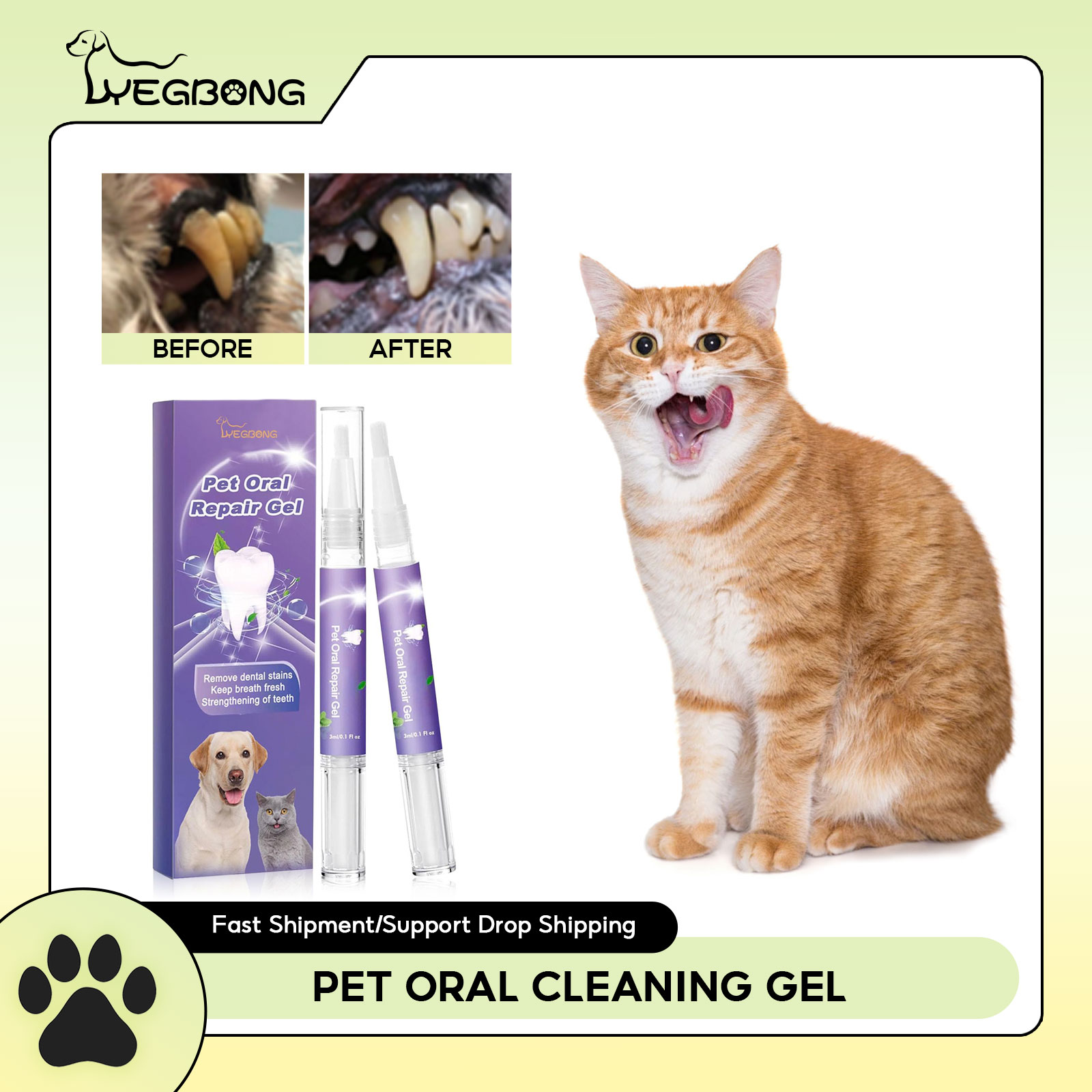 Teeth Whitening With Hydrogen Peroxide - Pet Oral Repair Gel Puppy Tartar