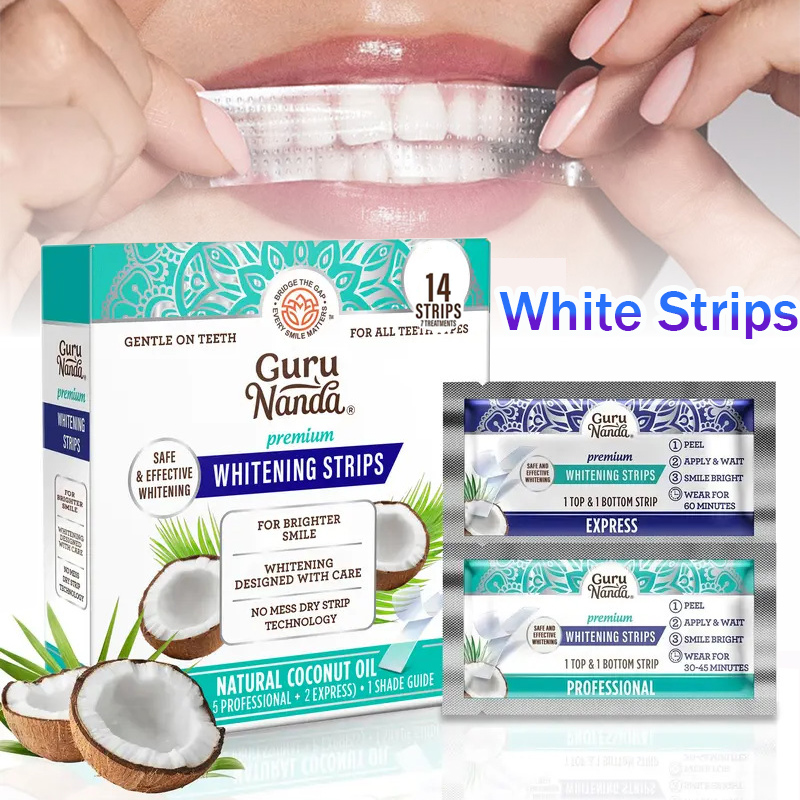 Teeth Whitening With Coconut Oil - 1/2/3 Boxes Coconut Oil White Strips,Tooth