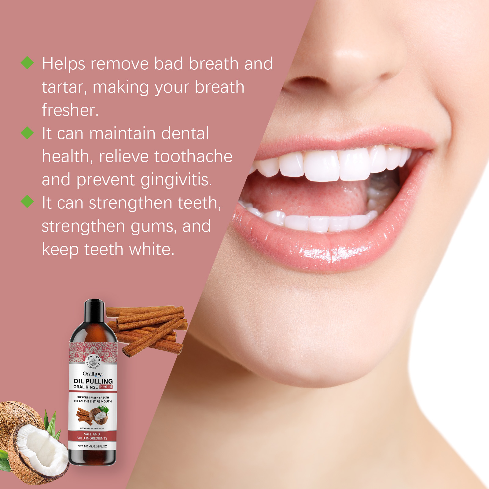 Coconut Pulling Oil Mouthwash  - Teeth Whitening With Coconut Oil recension och pris