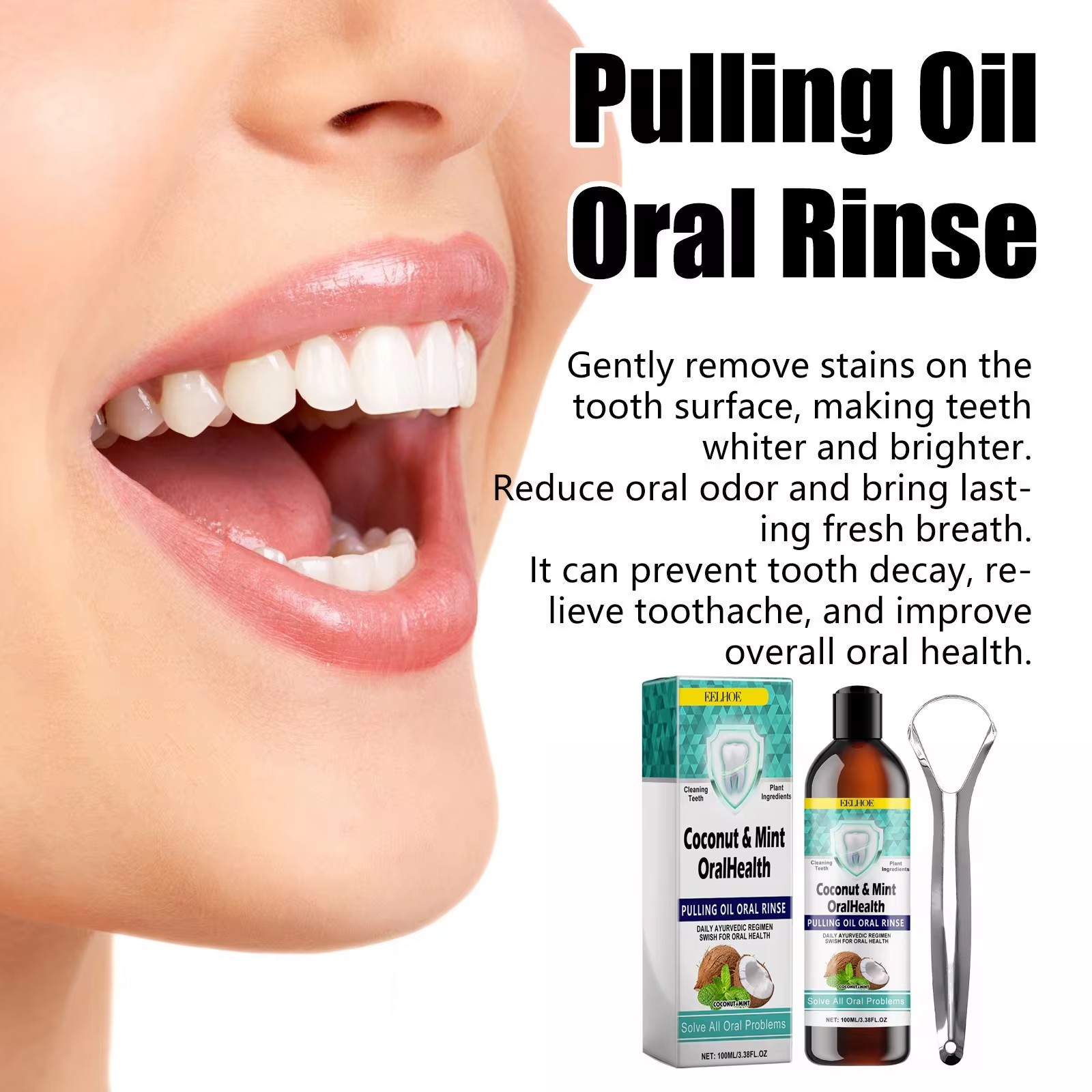 EELHOE Mint Coconut Oil Pullin - Teeth Whitening With Coconut Oil recension och pris