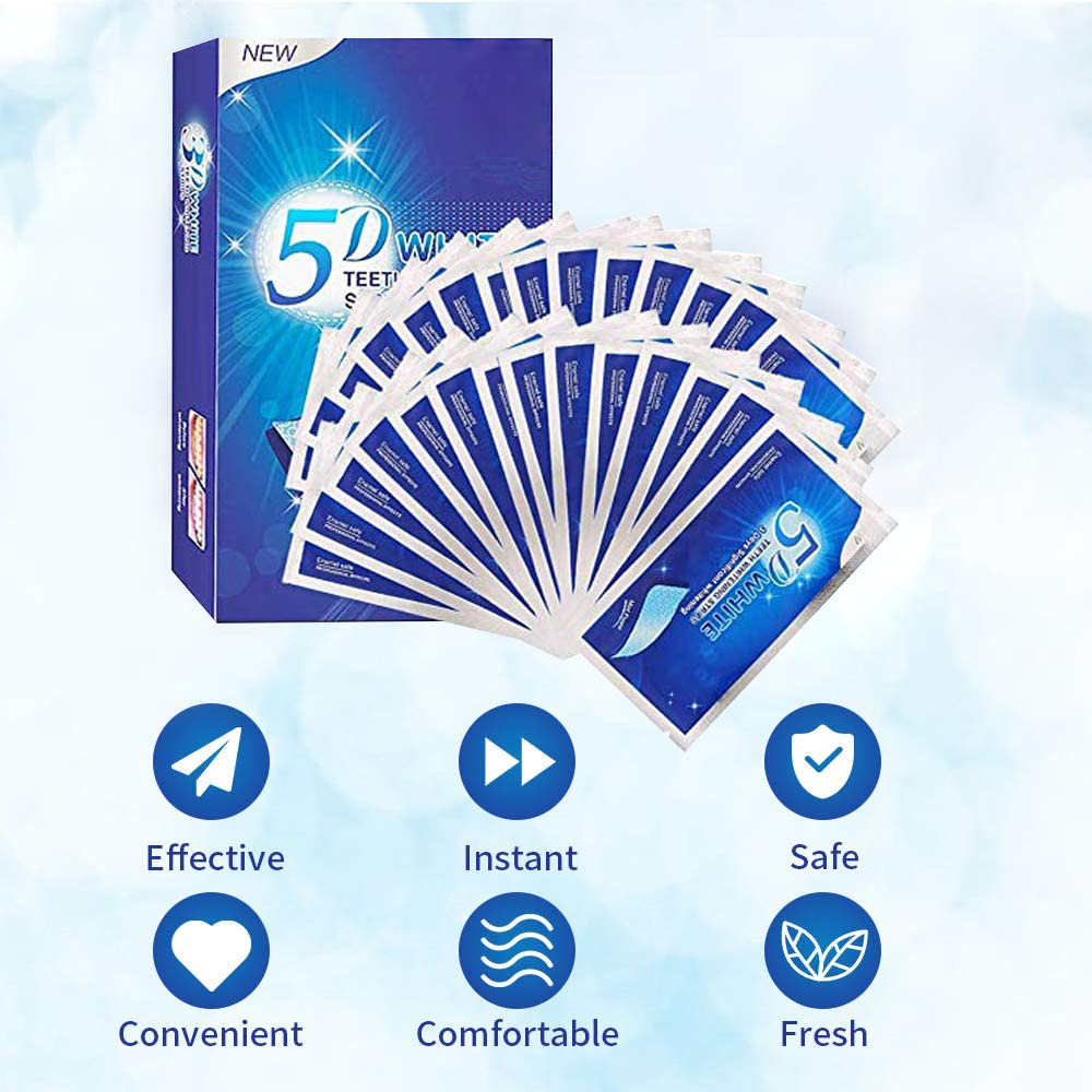 5D White Teeth Whitening Strip - Teeth Whitening With Hydrogen Peroxide recension och pris