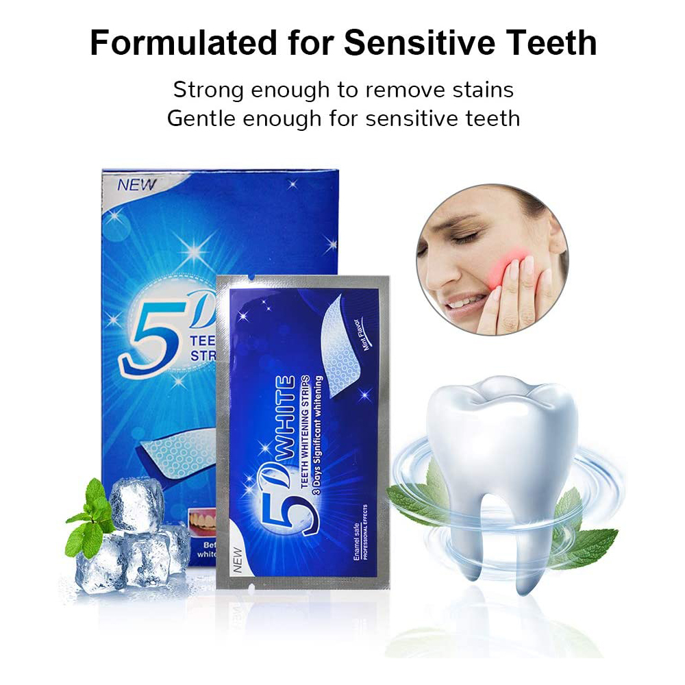 5D White Teeth Whitening Strip - Teeth Whitening With Hydrogen Peroxide recension och pris